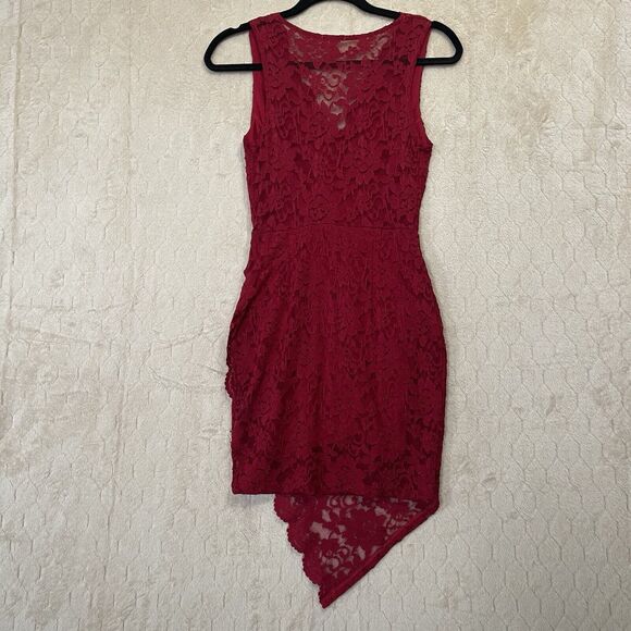 Urban Outfitters Kimchi Blue Red Lace Bodycon Dress‎ Sz Small Made In USA - Picture 13 of 14